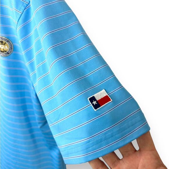 FG tech PGA golf polo striped half button shirt size Large - Picture 2 of 6